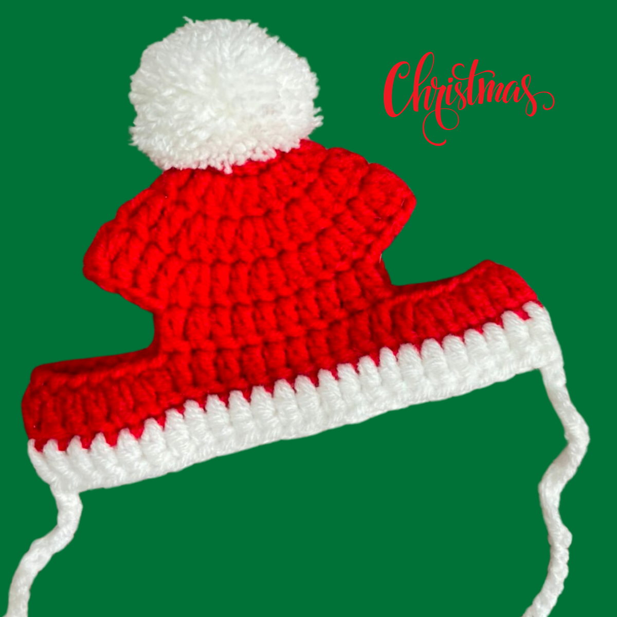 Handmade knitted Christmas hat for cats