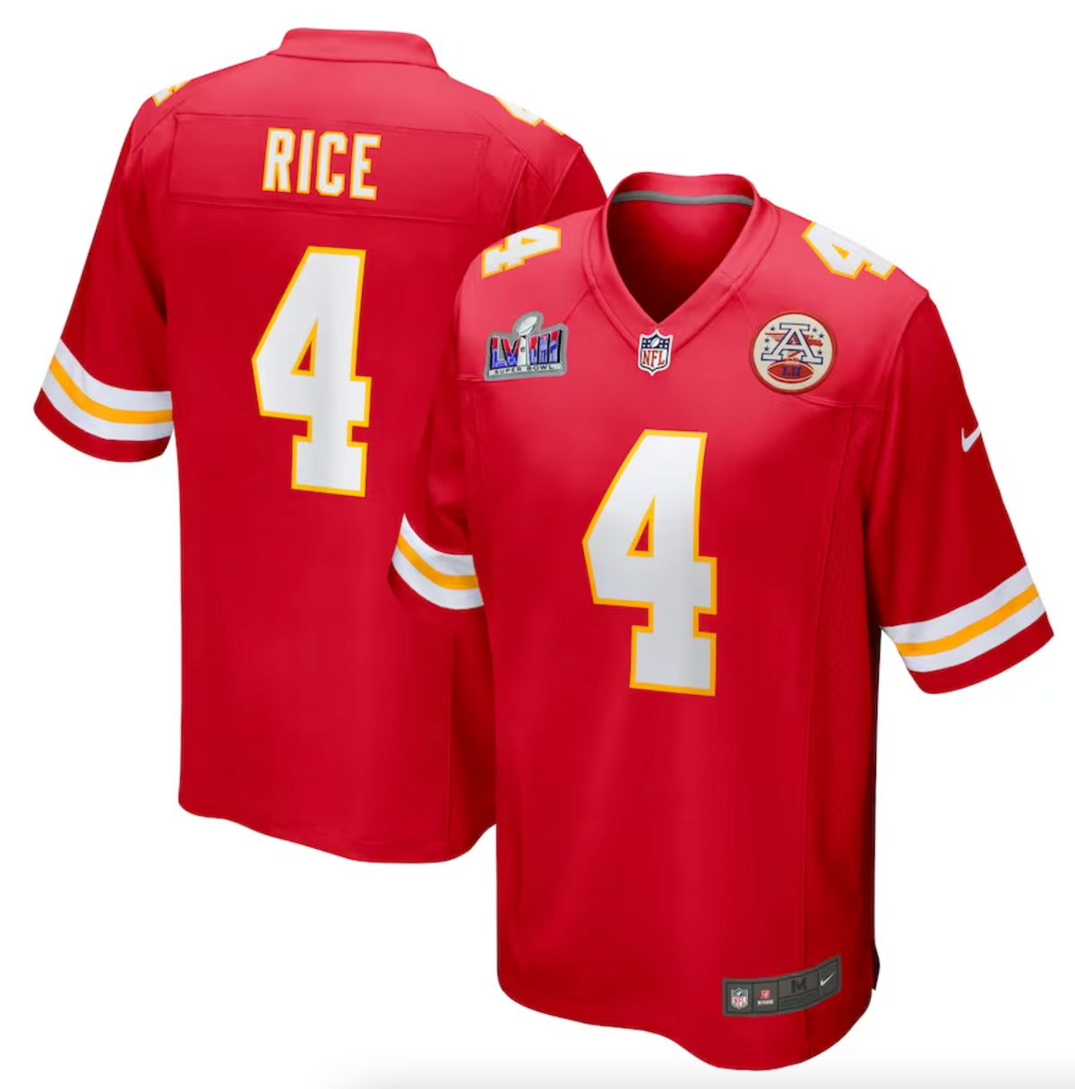 Men's Kansas City Chiefs Rashee Rice Nike Red Super Bowl LVIII Game Jersey