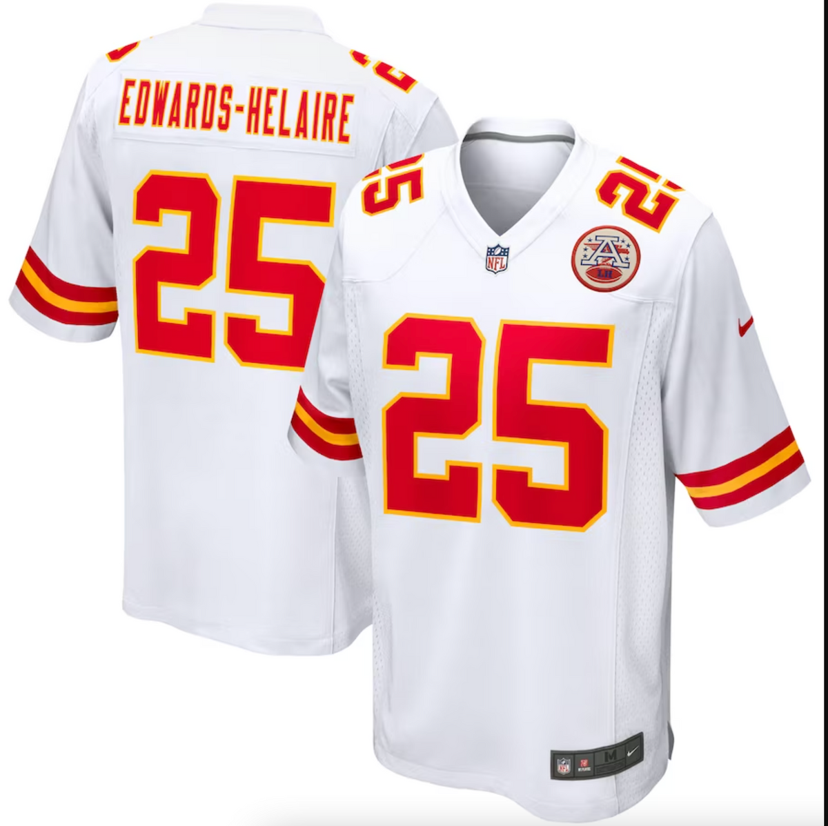 Men's Kansas City Chiefs Clyde Edwards-Helaire Nike White Game Jersey