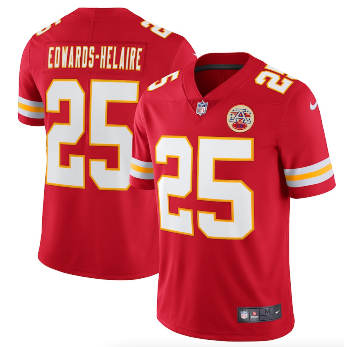 Men's Kansas City Chiefs Clyde Edwards-Helaire Nike Red Vapor Limited Jersey