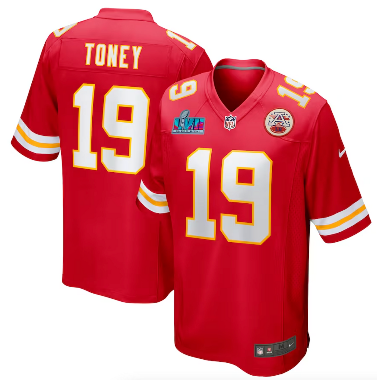 Men's Kansas City Chiefs Kadarius Toney Nike Red Super Bowl LVII (2022 Season) Patch Game Jersey