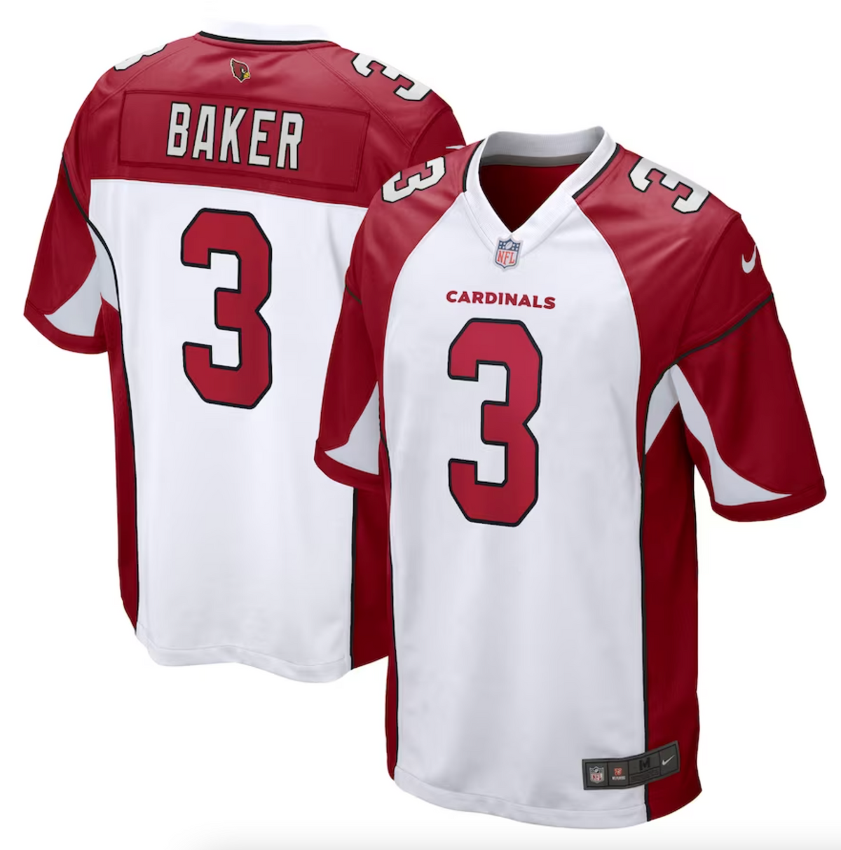 Men's Arizona Cardinals Budda Baker Nike White Game Jersey