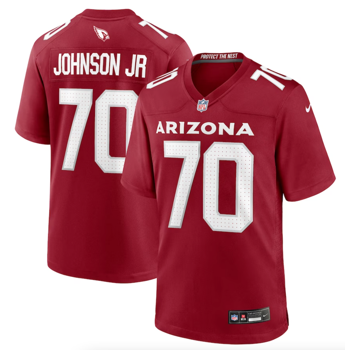 Men's Arizona Cardinals Paris Johnson Jr. Nike Cardinal 2023 NFL Draft First Round Pick Game Jersey