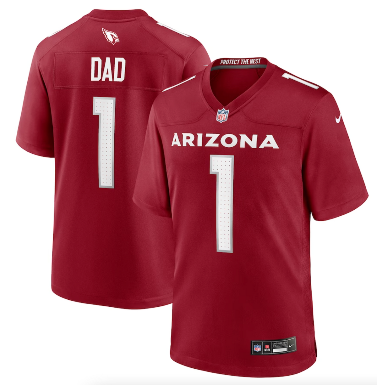 Men's Arizona Cardinals Number 1 Dad Nike Cardinal Game Jersey