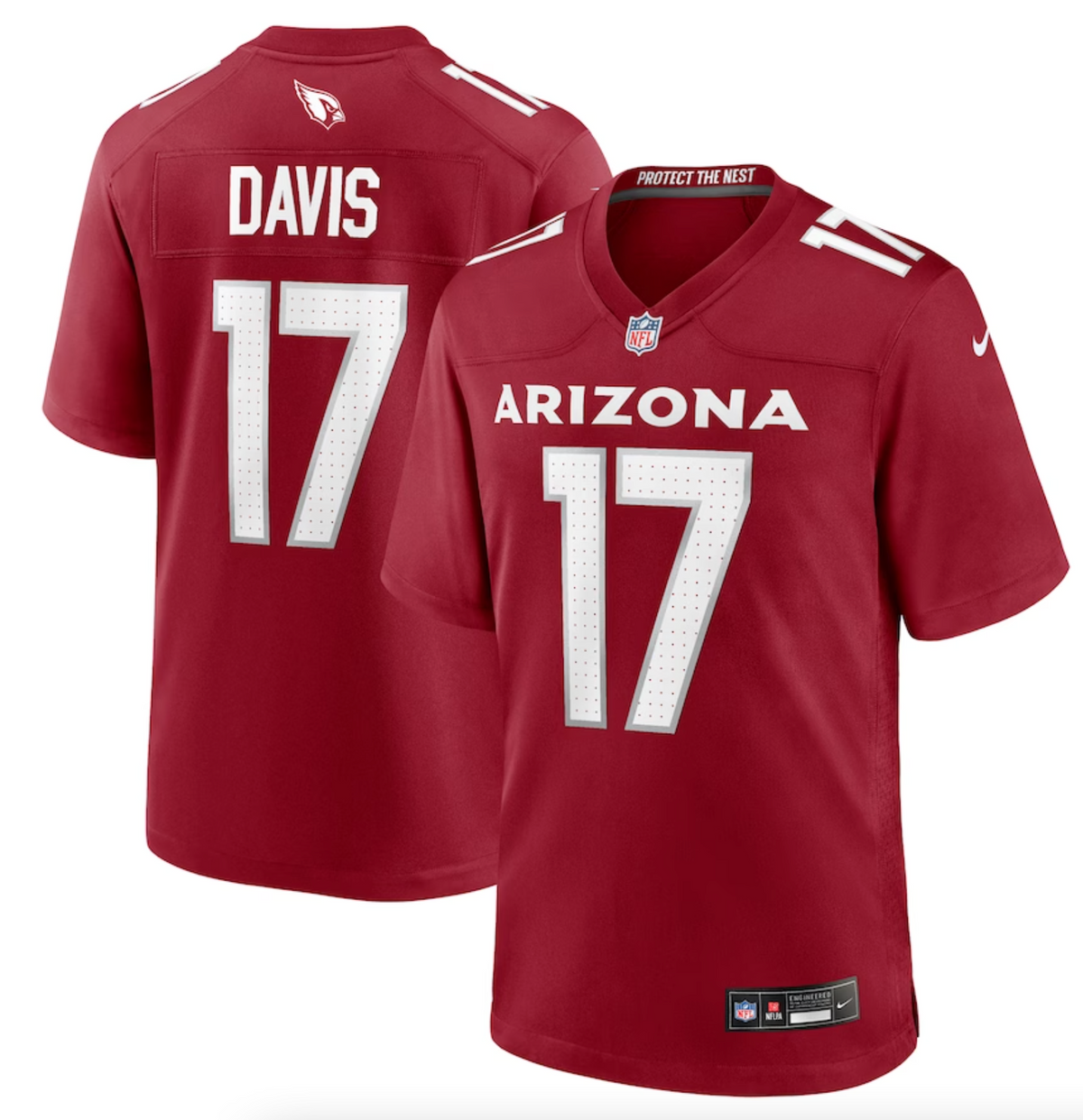 Men's Arizona Cardinals Kaden Davis Nike Cardinal Team Game Jersey