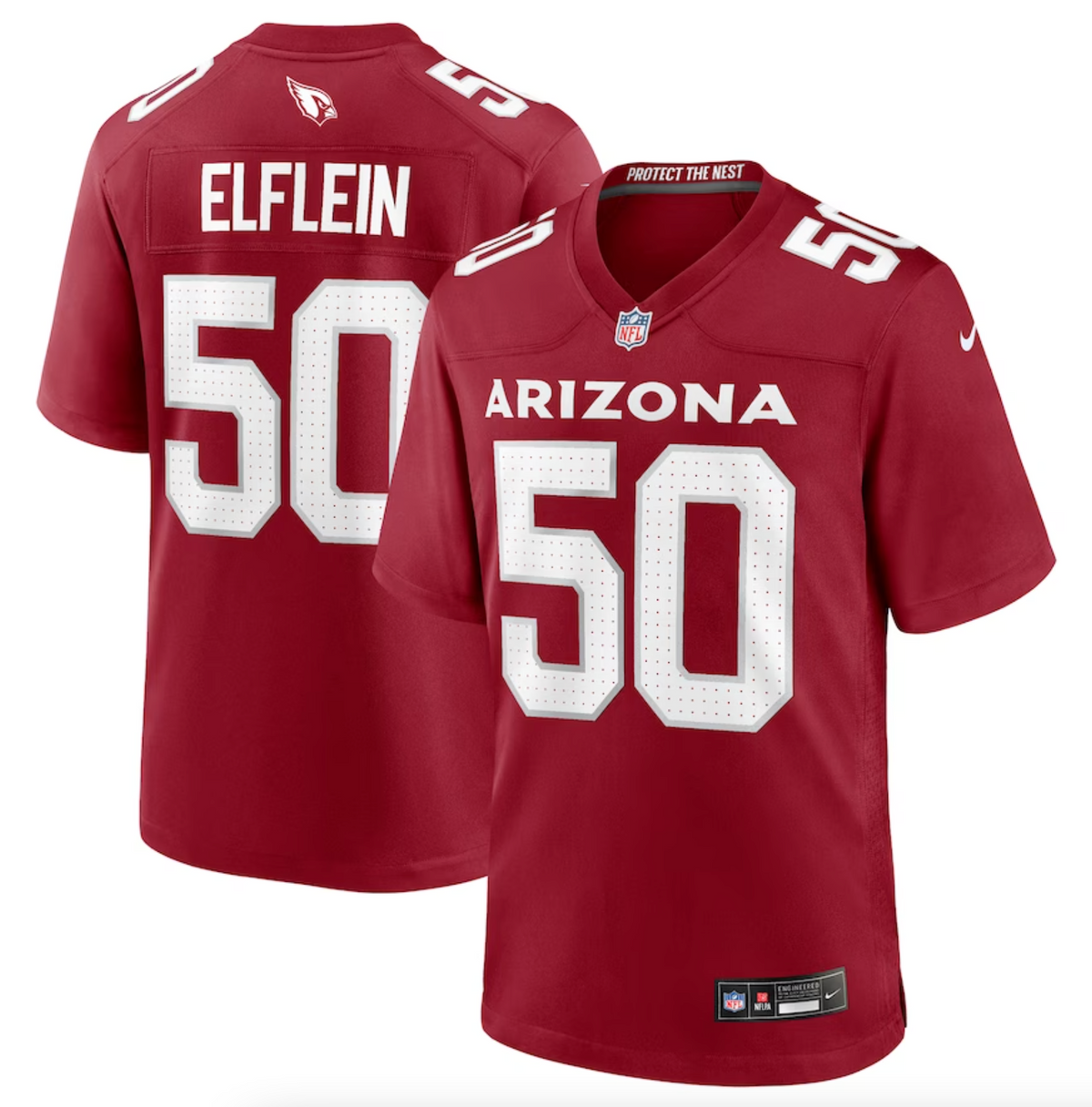 Men's Arizona Cardinals Pat Elflein Nike Cardinal Team Game Jersey