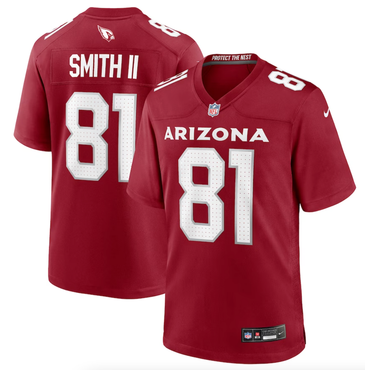 Men's Arizona Cardinals Jeff Smith II Nike Cardinal Game Jersey