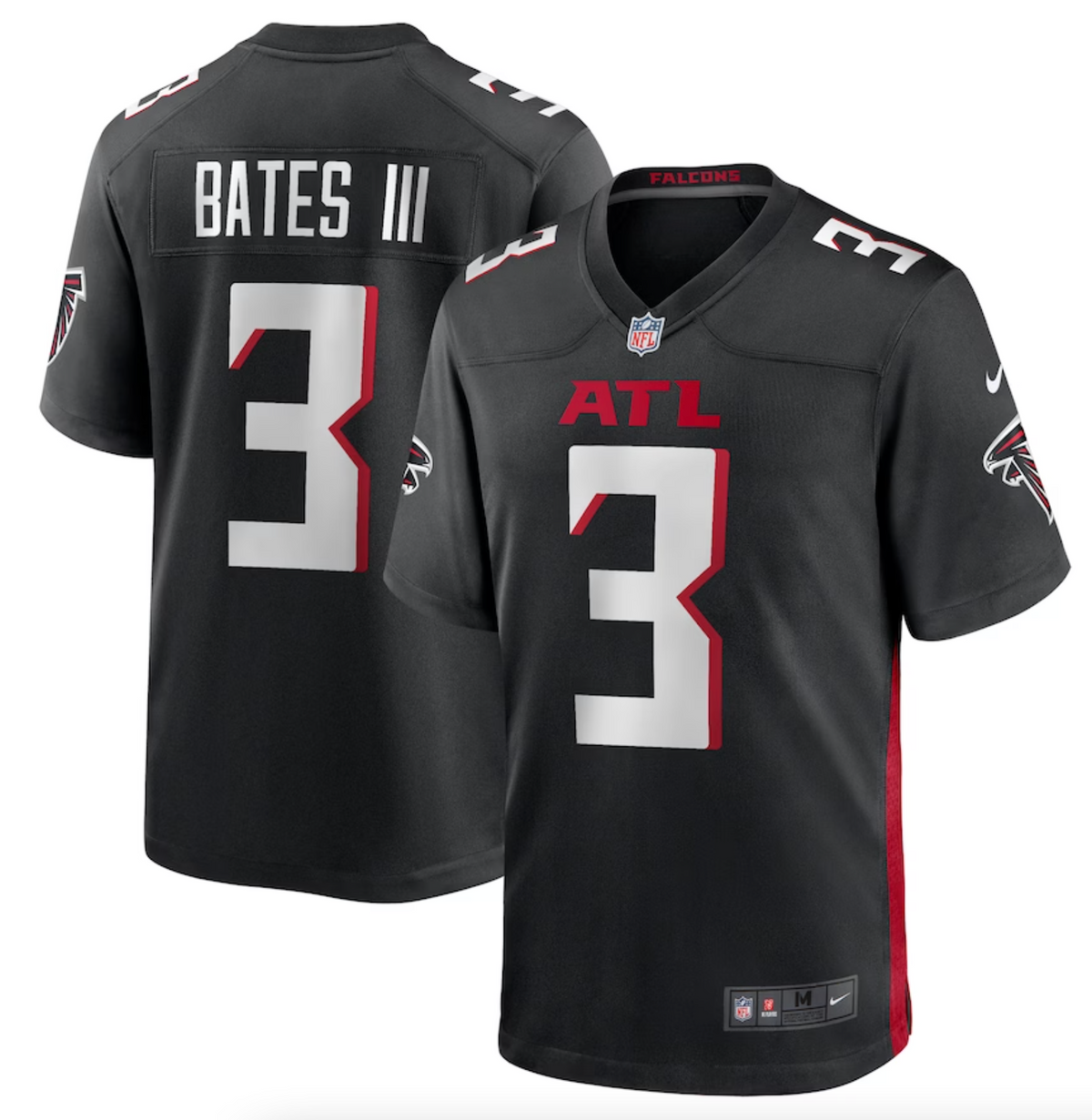 Men's Atlanta Falcons Jessie Bates III Nike Black Game Player Jersey