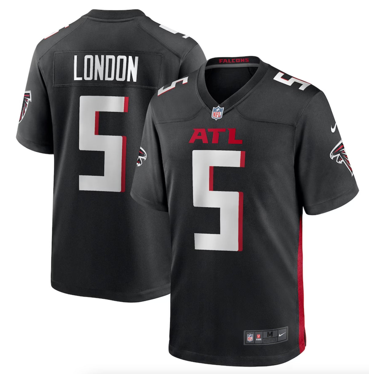 Men's Atlanta Falcons Drake London Nike Black Player Game Jersey