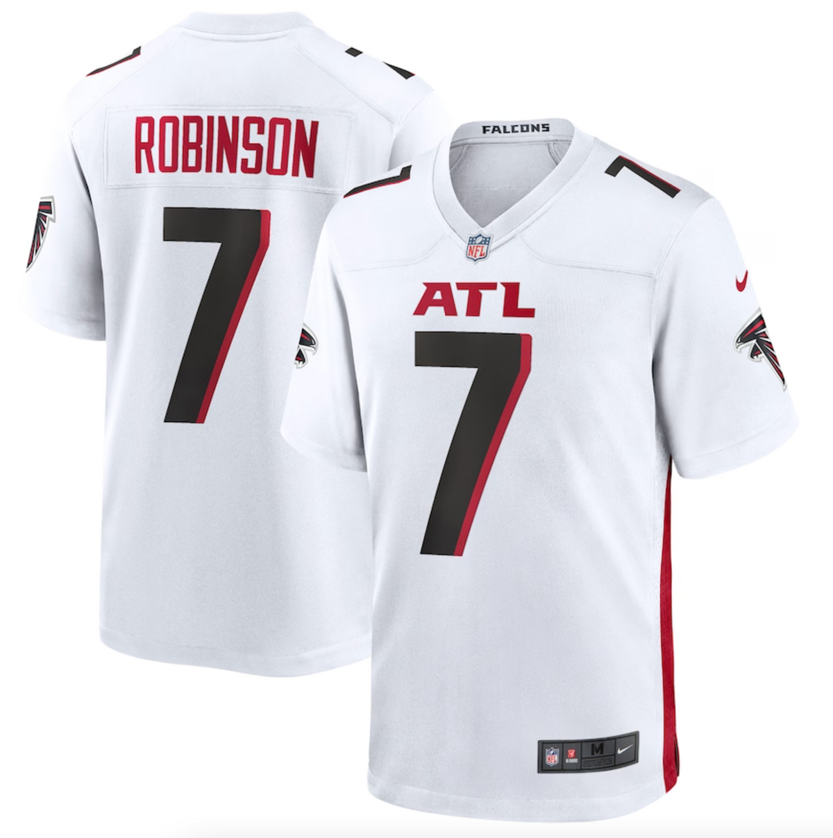 Men's Atlanta Falcons Bijan Robinson Nike White 2023 NFL Draft First Round Pick Game Jersey