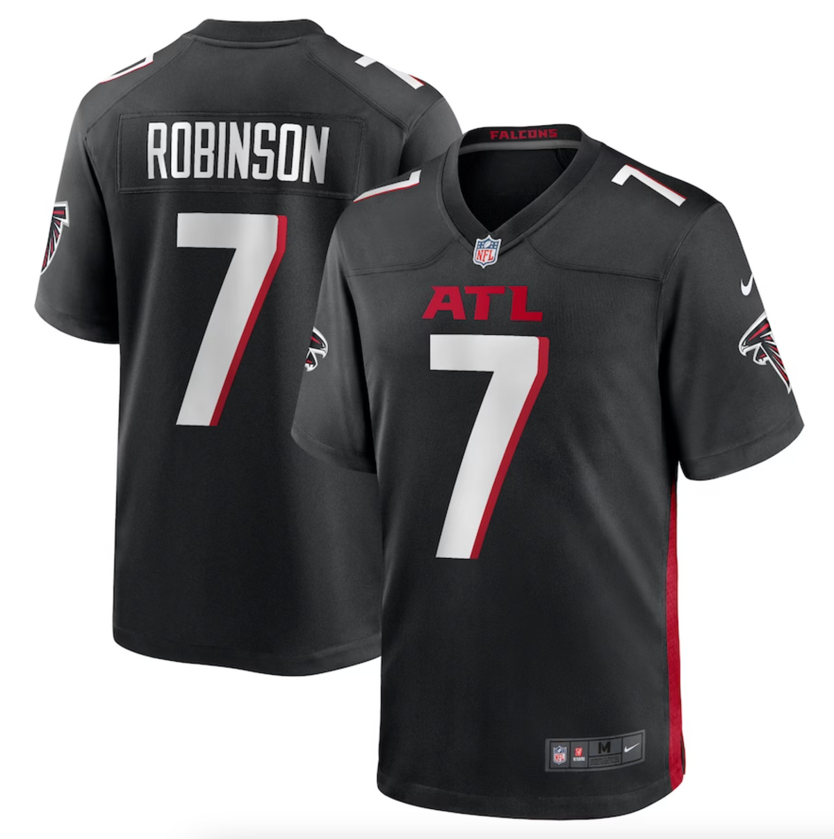 Men's Atlanta Falcons Bijan Robinson Nike Black 2023 NFL Draft First Round Pick Game Jersey