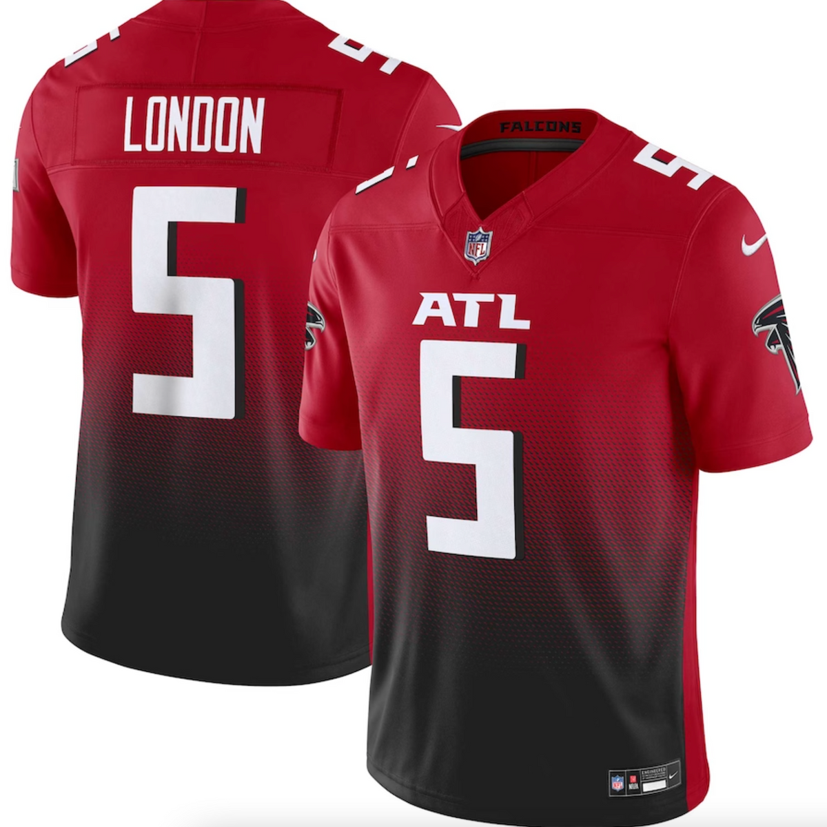 Men's Atlanta Falcons Drake London Nike Red Vapor F.U.S.E. Limited Jersey