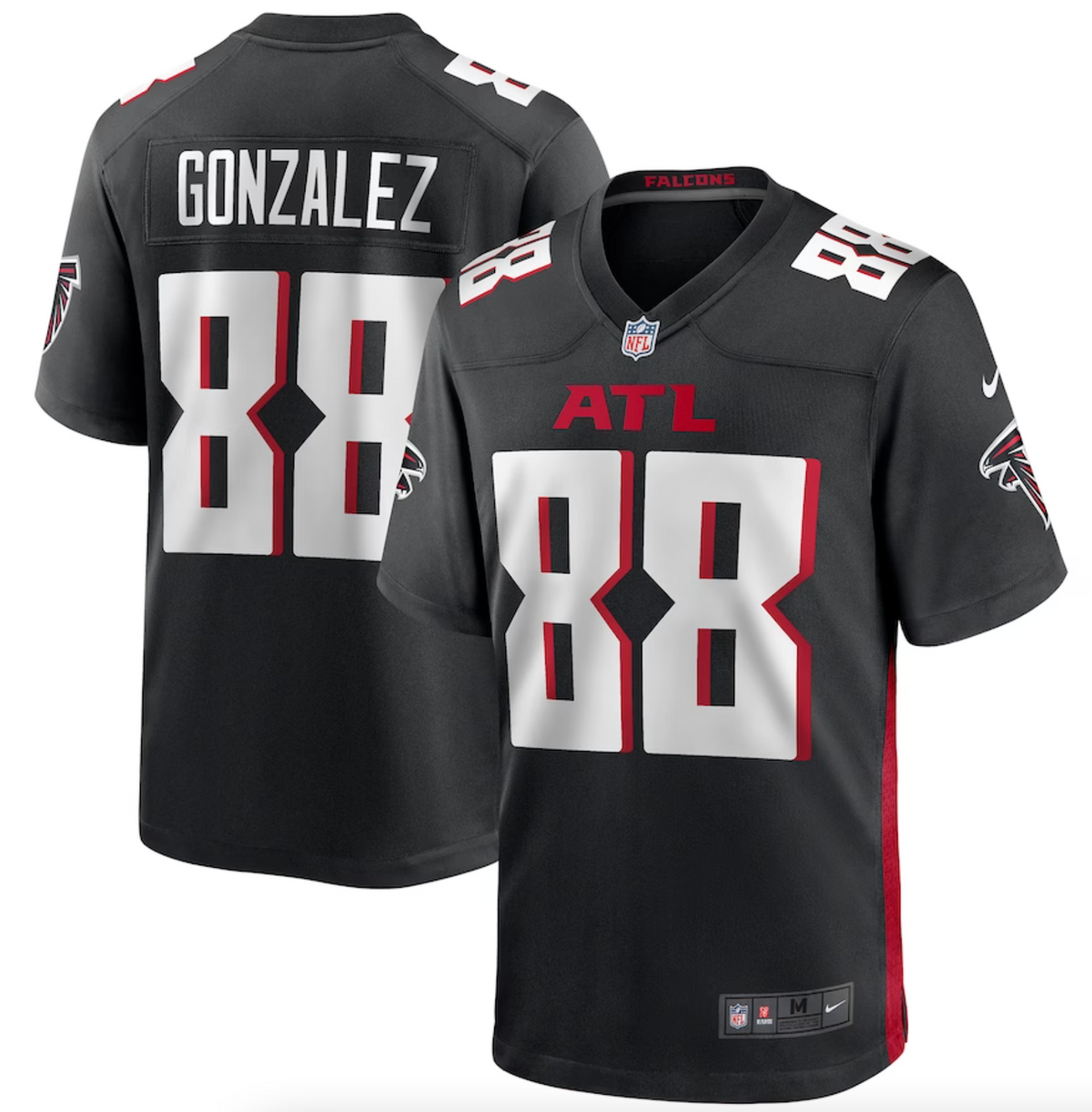 Men's Atlanta Falcons Tony Gonzalez Nike Black Game Retired Player Jersey