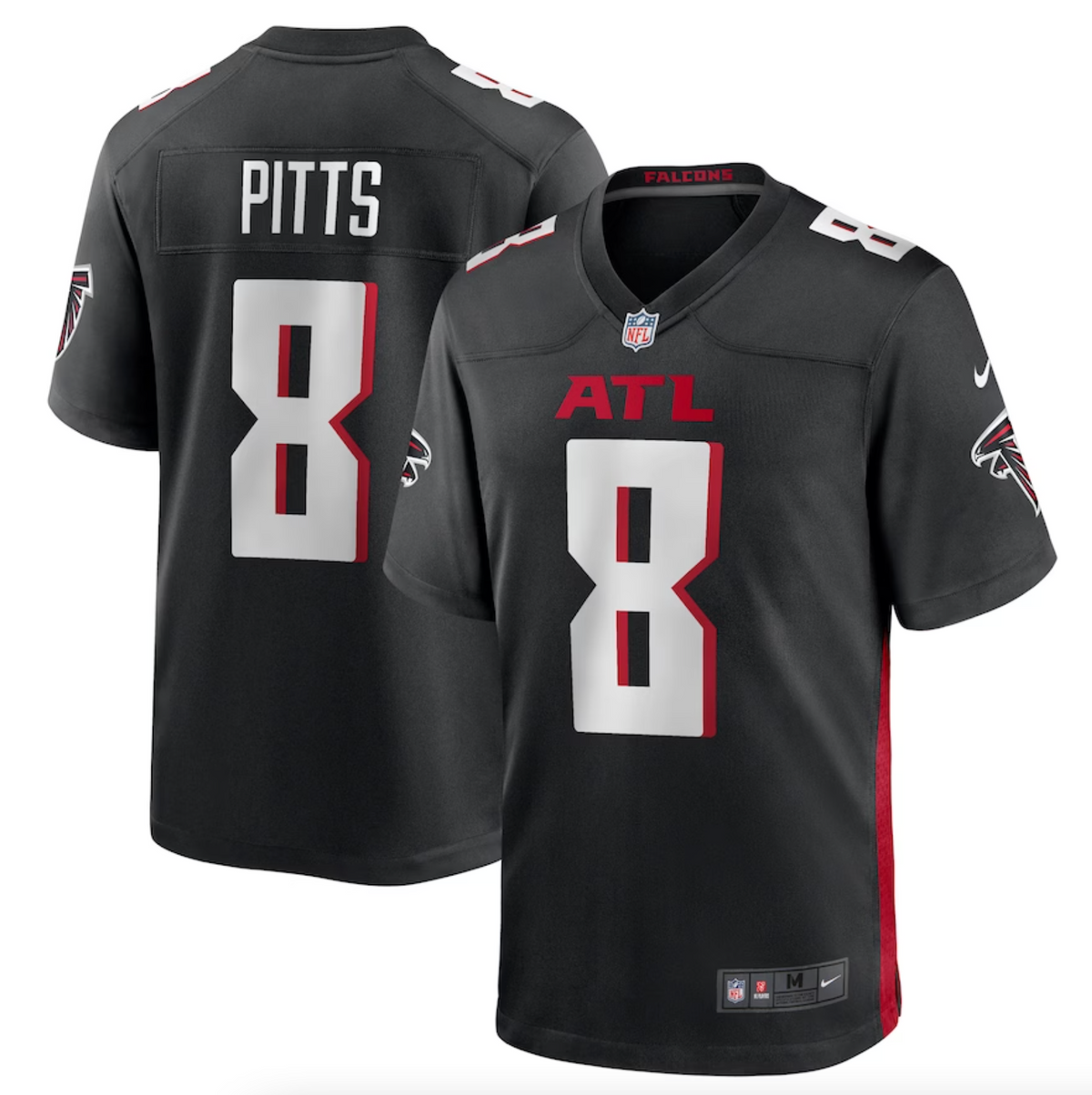 Men's Atlanta Falcons Kyle Pitts Nike Black Game Jersey