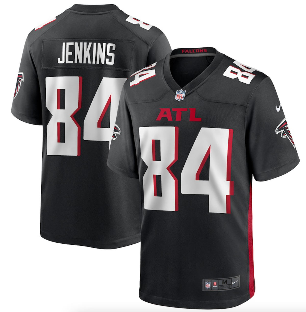 Men's Atlanta Falcons Alfred Jenkins Nike Black Game Retired Player Jersey