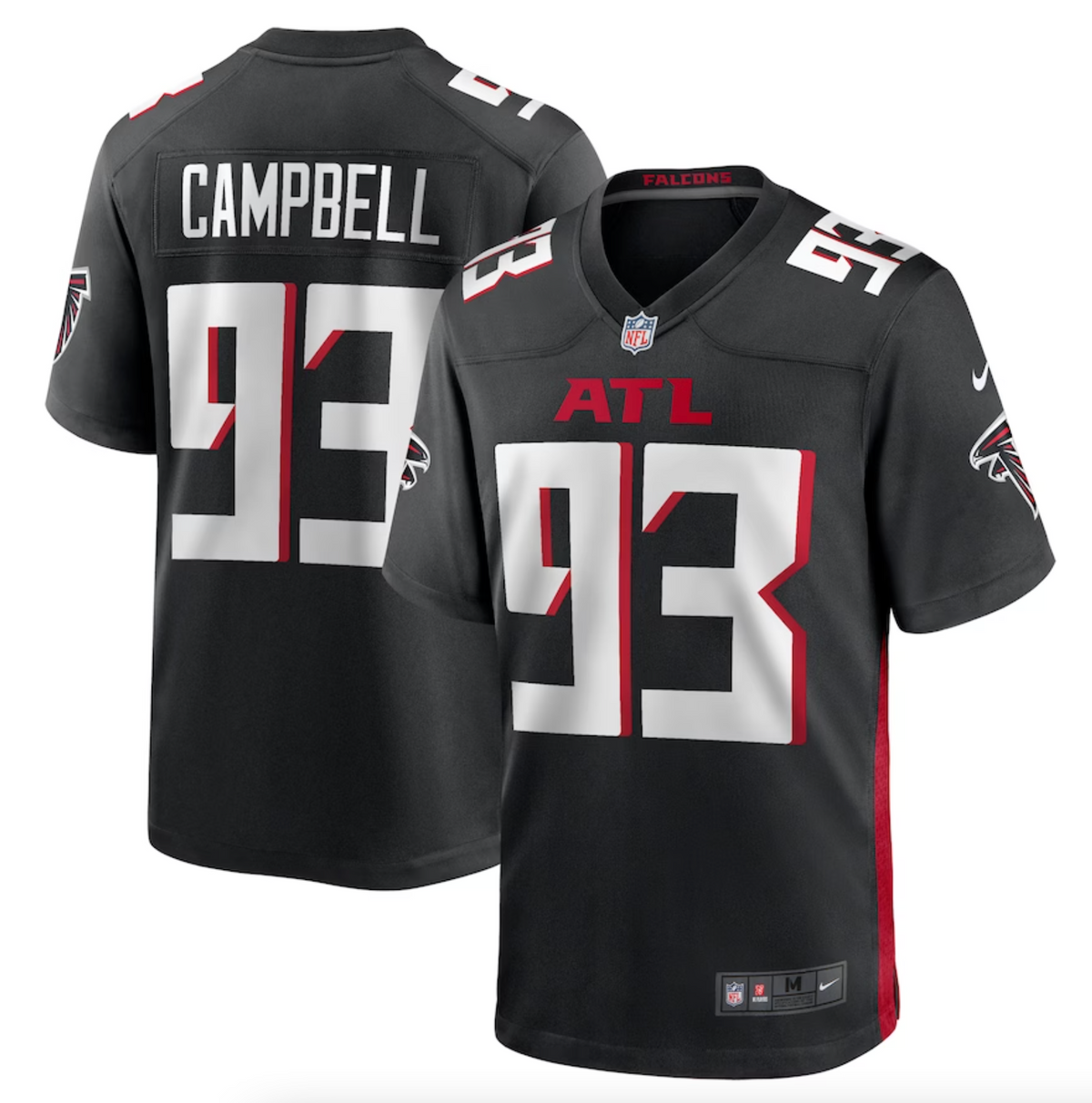 Men's Atlanta Falcons Calais Campbell Nike Black Game Player Jersey