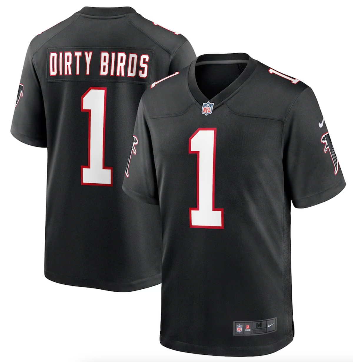 Men's Atlanta Falcons Dirty Birds Nike Black Throwback Game Jersey