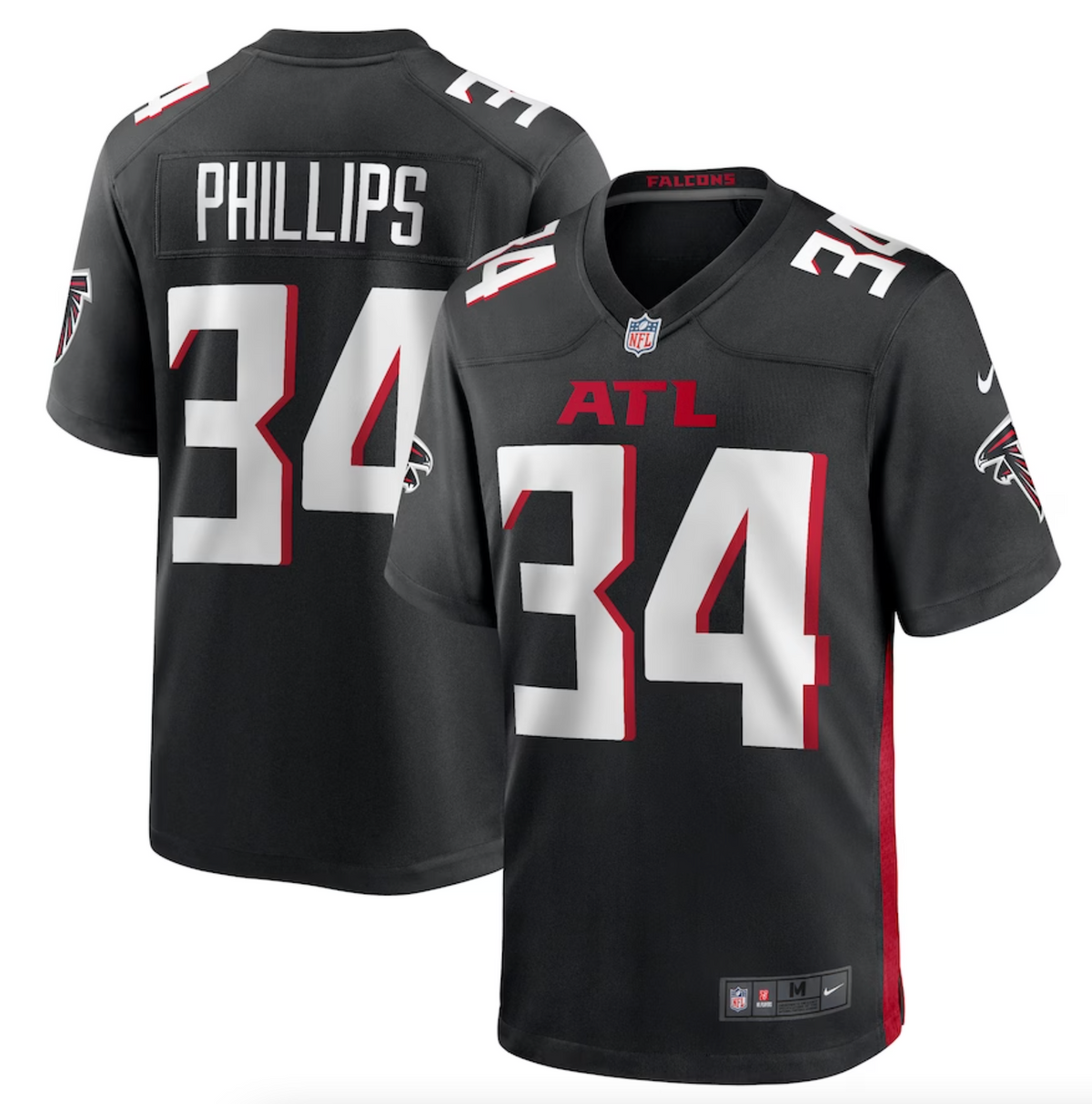 Men's Atlanta Falcons Clark Phillips III Nike Black Team Game Jersey