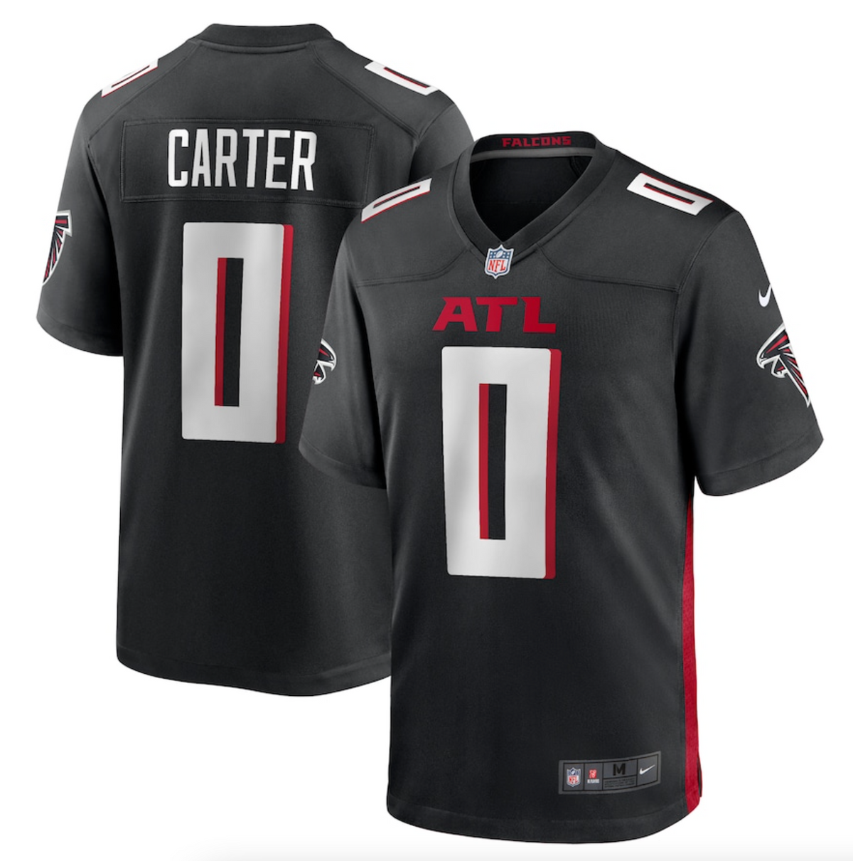 Men's Atlanta Falcons Lorenzo Carter Nike Black Game Player Jersey