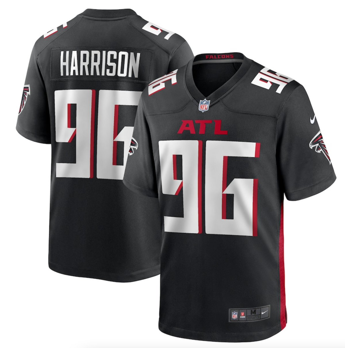 Men's Atlanta Falcons Zach Harrison Nike Black Team Game Jersey