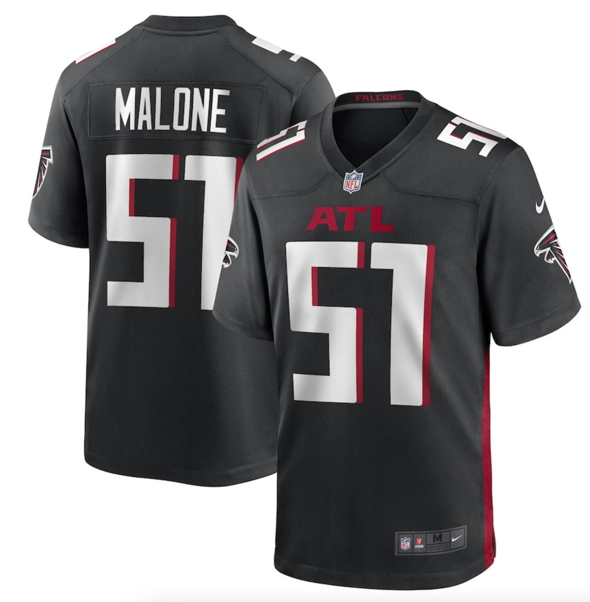 Men's DeAngelo Malone Atlanta Falcons Nike Black Game Player Jersey