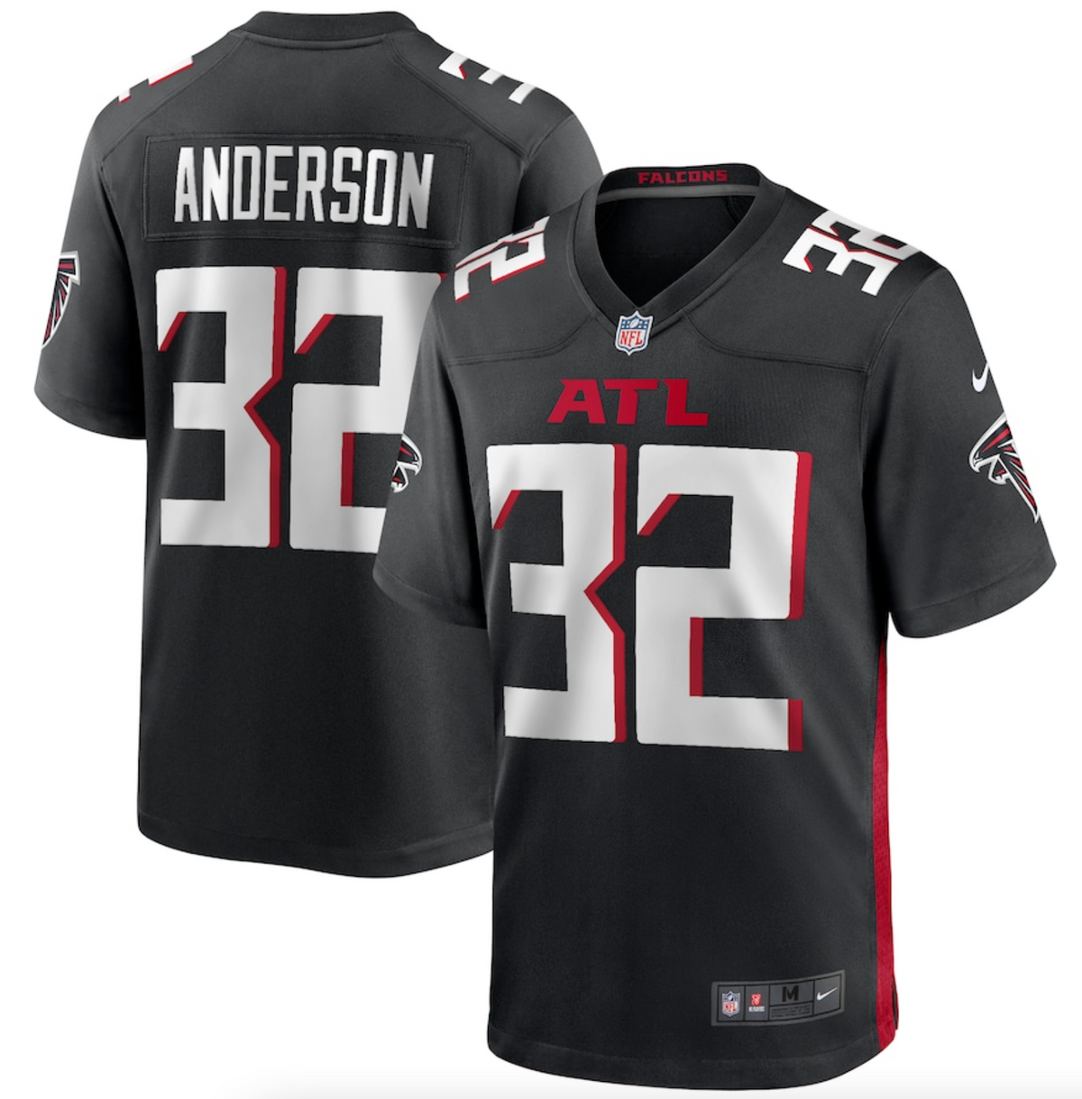 Men's Atlanta Falcons Jamal Anderson Nike Black Game Retired Player Jersey