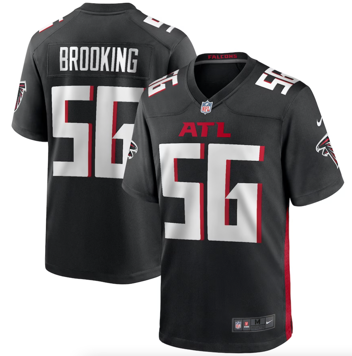 Men's Atlanta Falcons Keith Brooking Nike Black Game Retired Player Jersey