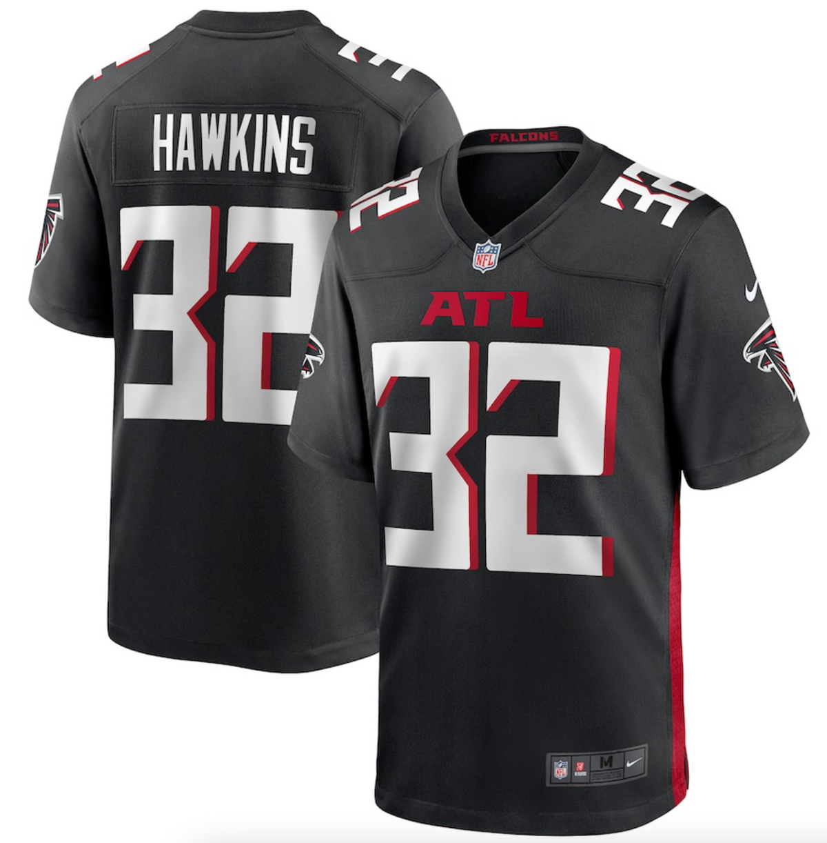 Men's Atlanta Falcons Jaylinn Hawkins Nike Black Player Game Jersey