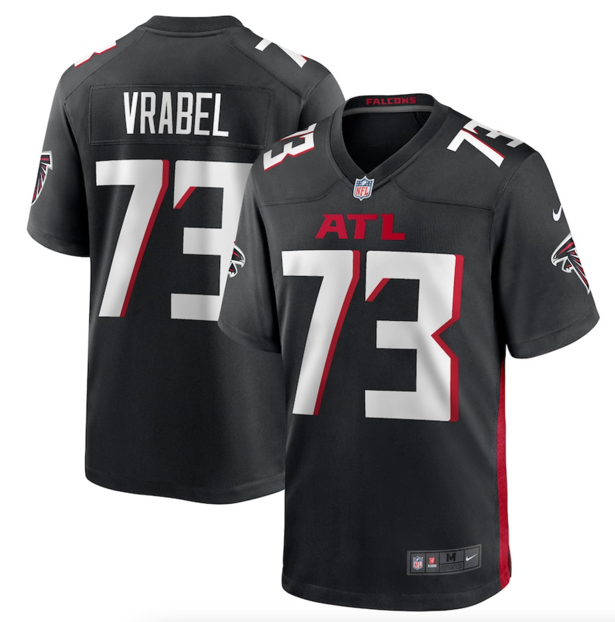 Men's Atlanta Falcons Tyler Vrabel Nike Black Player Game Jersey