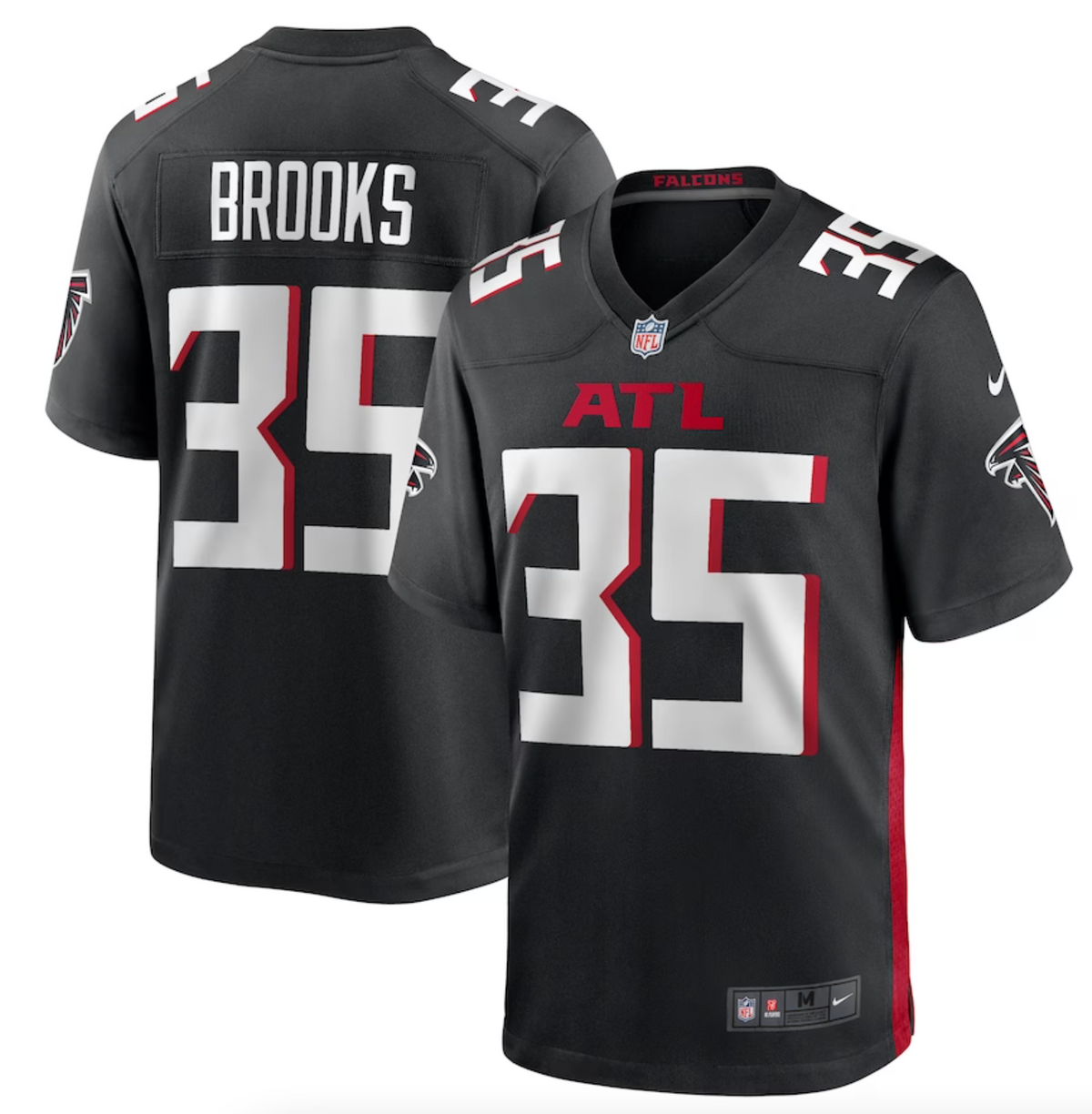 Men's Atlanta Falcons Natrone Brooks Nike Black Team Game Jersey