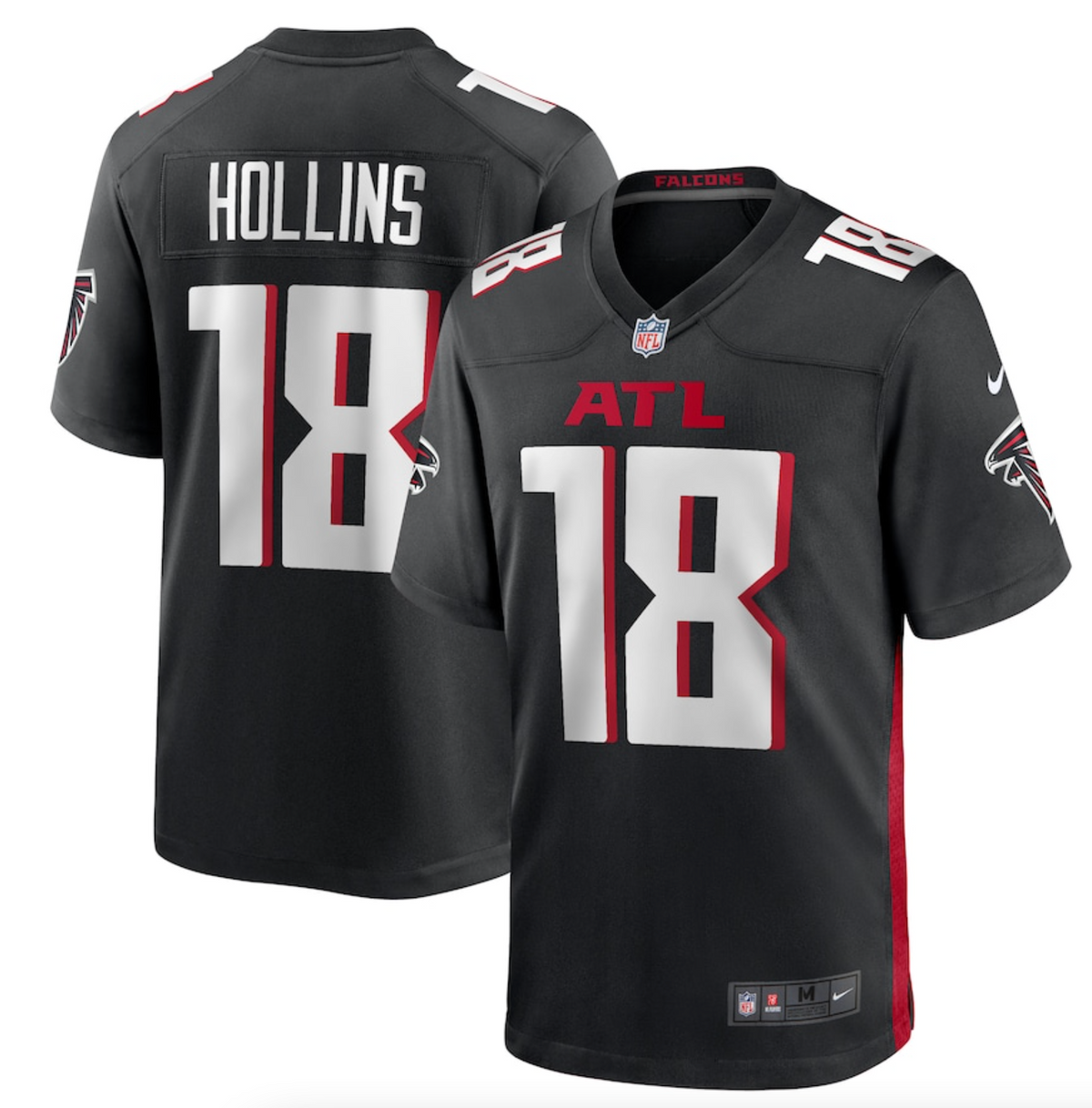 Men's Atlanta Falcons Mack Hollins Nike Black Game Player Jersey