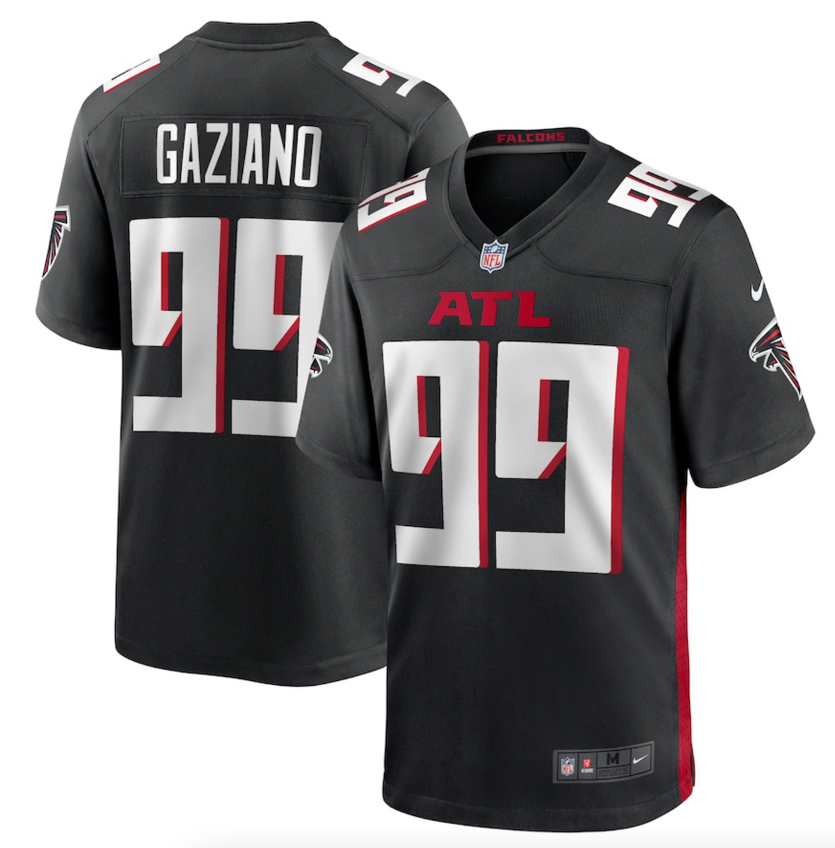 Men's Atlanta Falcons Joe Gaziano Nike Black Team Game Jersey