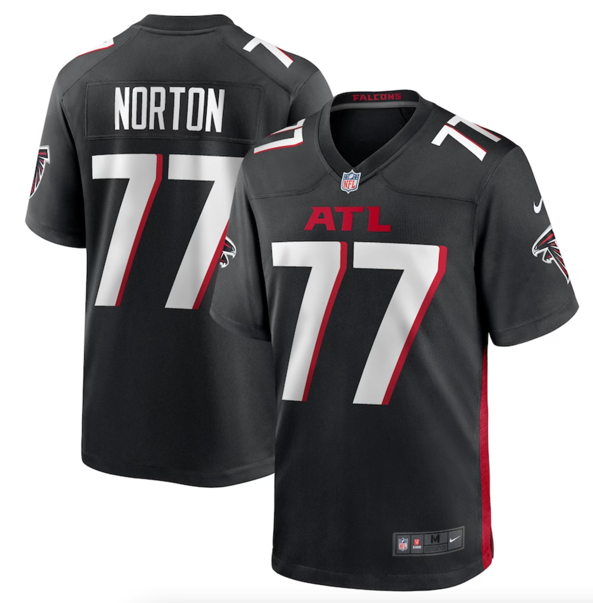 Men's Atlanta Falcons Storm Norton Nike Black Game Jersey