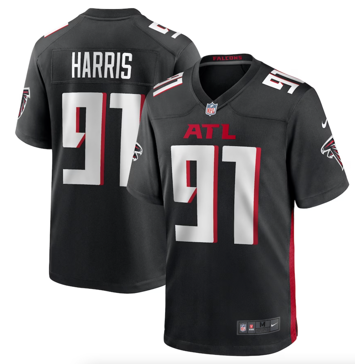 Men's Atlanta Falcons Demone Harris Nike Black Game Jersey