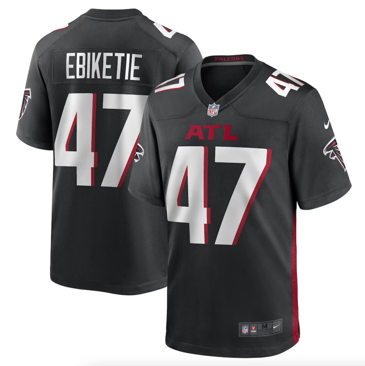 Men's Arnold Ebiketie Atlanta Falcons Nike Black Game Player Jersey