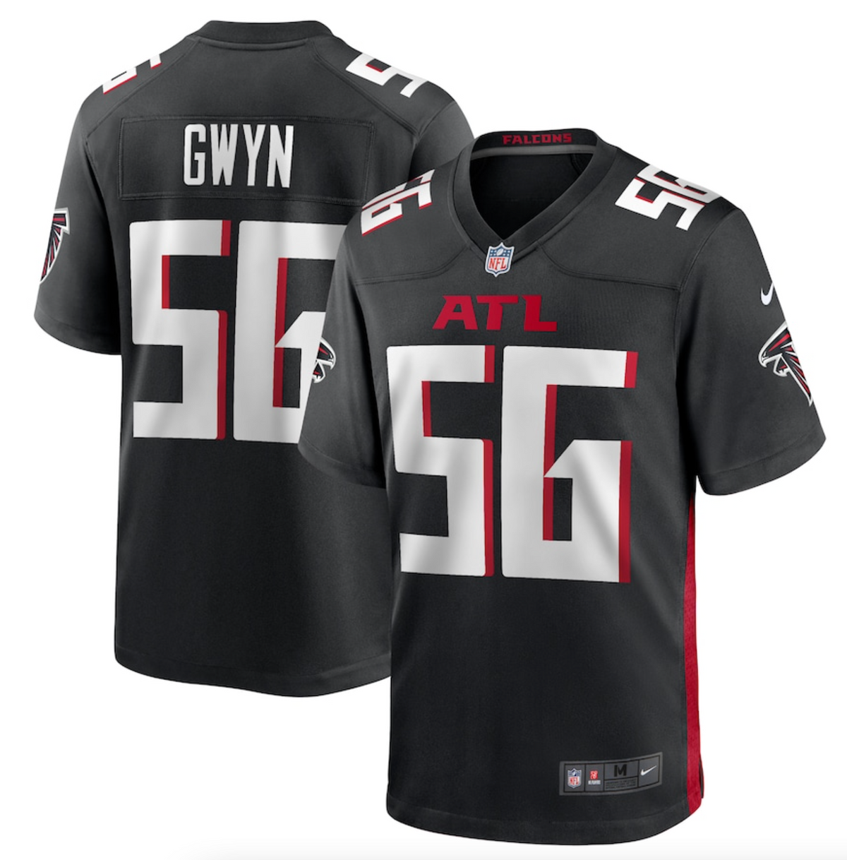 Men's Atlanta Falcons Jovaughn Gwyn Nike Black Team Game Jersey