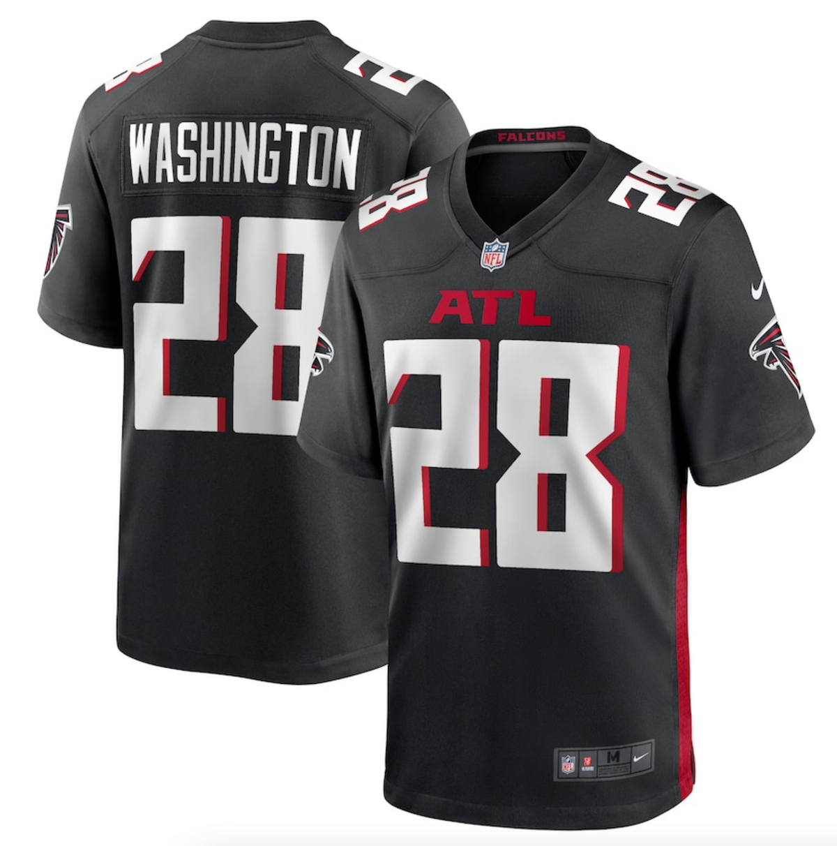 Men's Atlanta Falcons Carlos Washington Nike Black Game Jersey