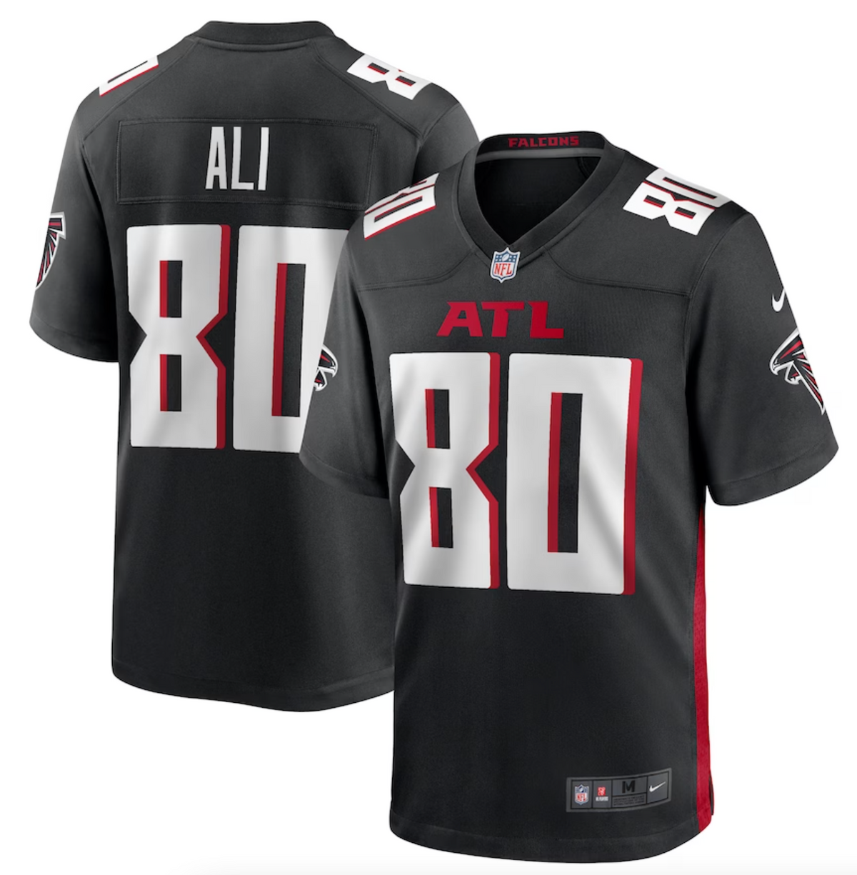 Men's Atlanta Falcons Josh Ali Nike Black Team Game Jersey