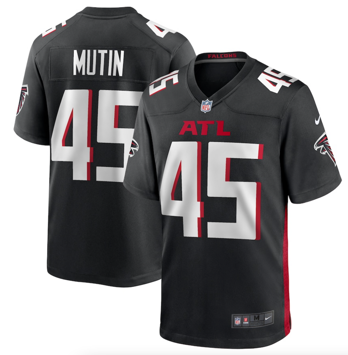 Men's Atlanta Falcons Donavan Mutin Nike Black Game Jersey