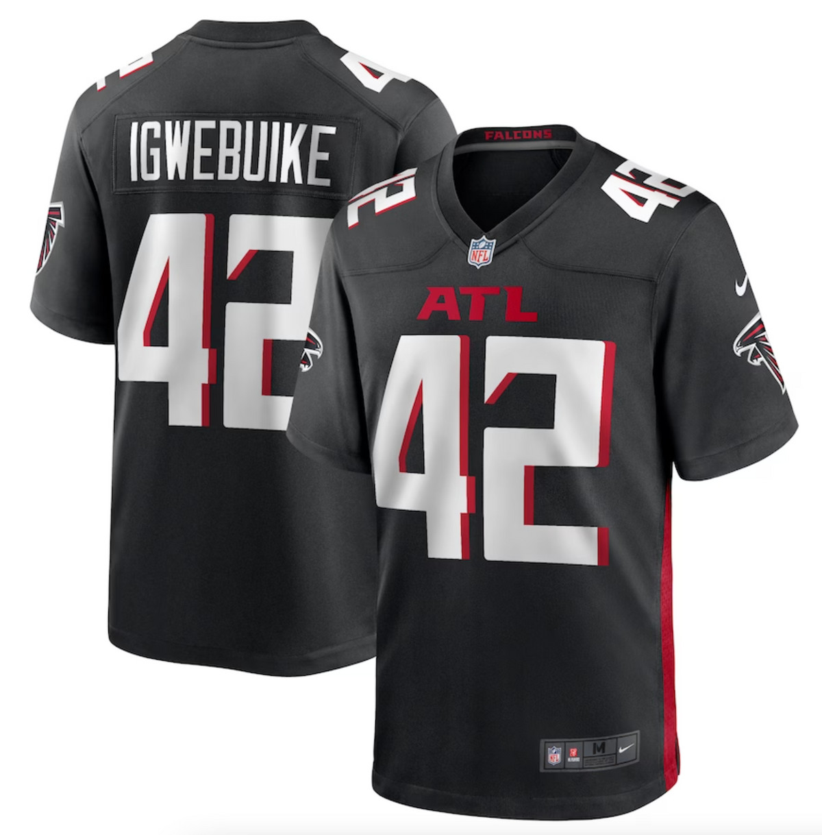 Men's Atlanta Falcons Godwin Igwebuike Nike Black Game Jersey