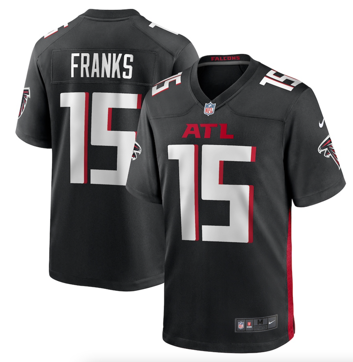 Men's Atlanta Falcons Feleipe Franks Nike Black Game Jersey