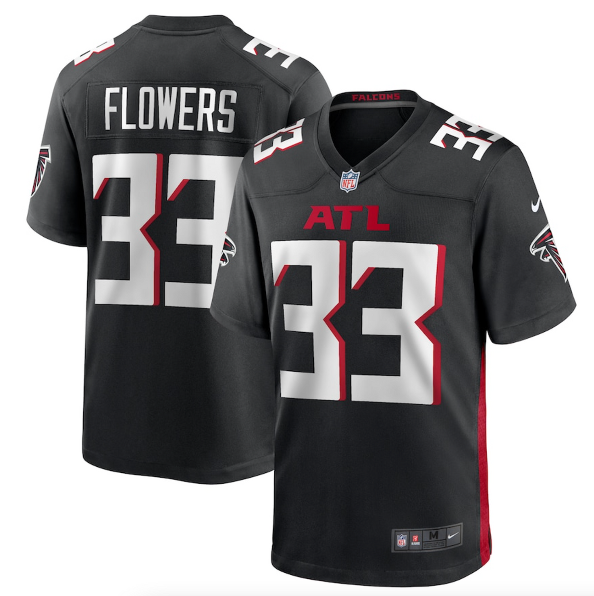 Men's Atlanta Falcons Tre Flowers Nike Black Team Game Jersey