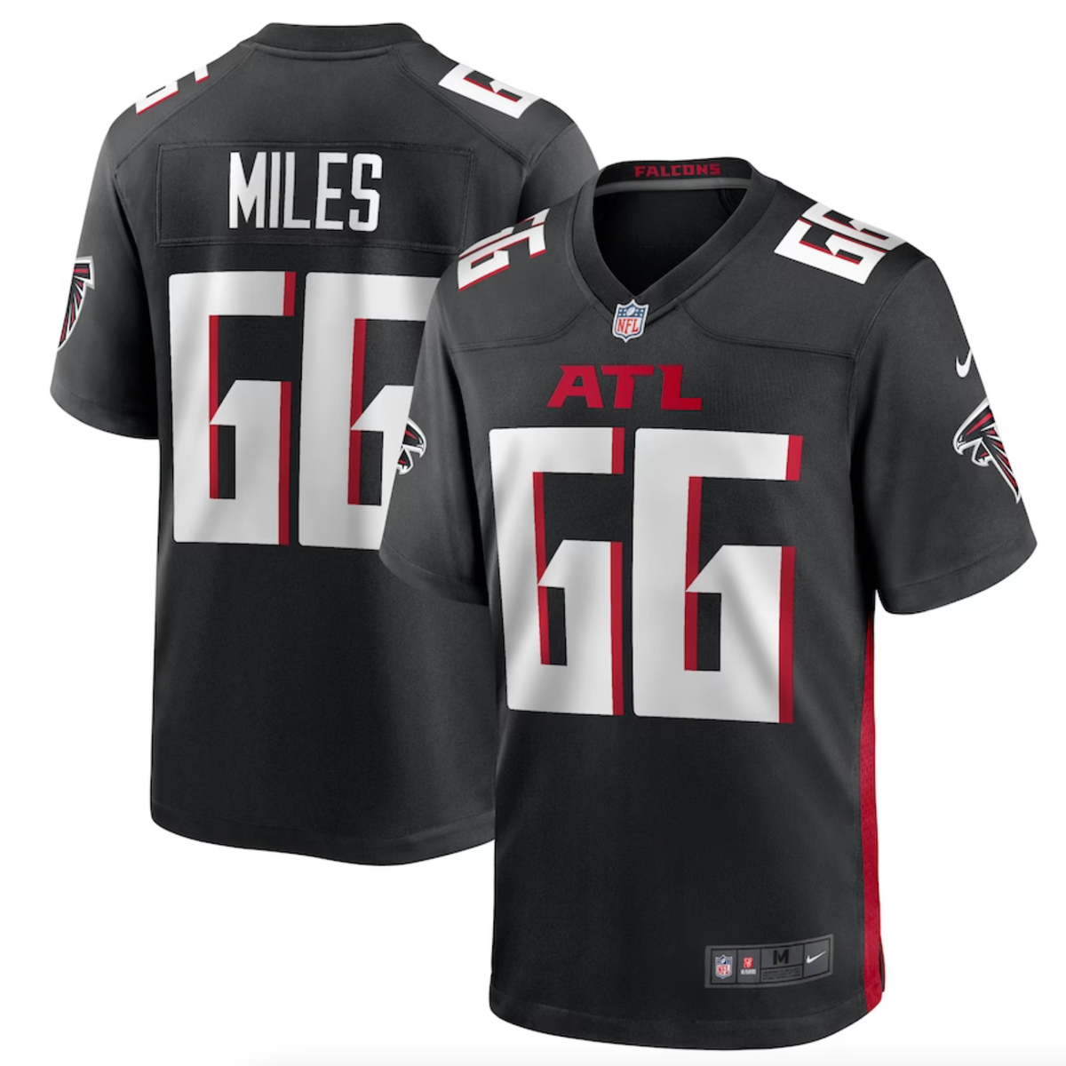 Men's Atlanta Falcons Joshua Miles Nike Black Game Jersey