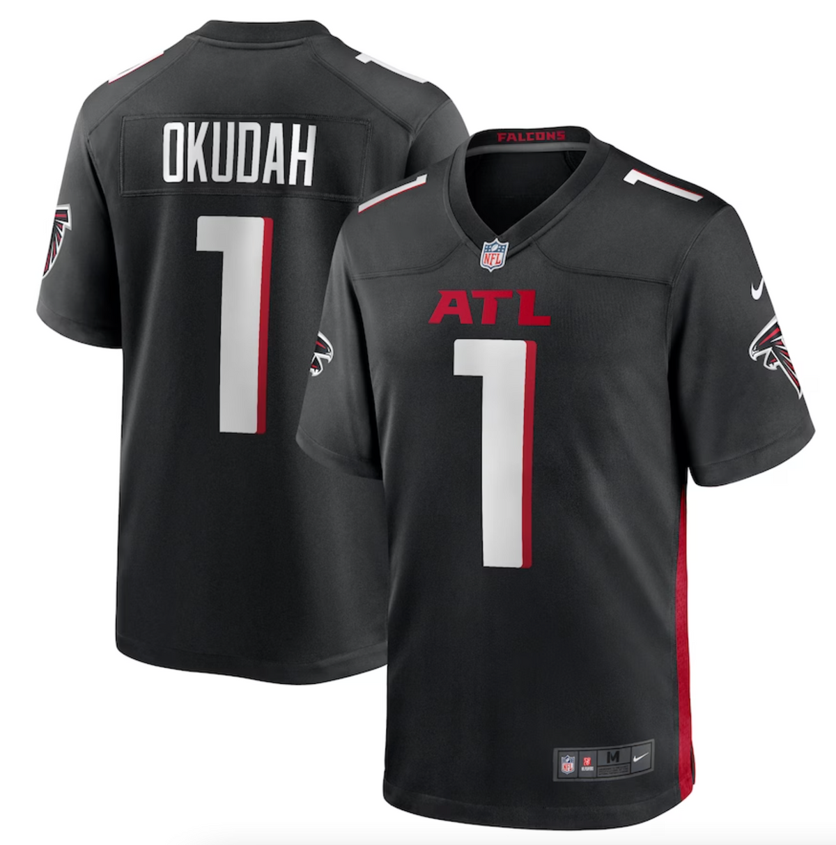 Men's Atlanta Falcons Jeff Okudah Nike Black Game Player Jersey