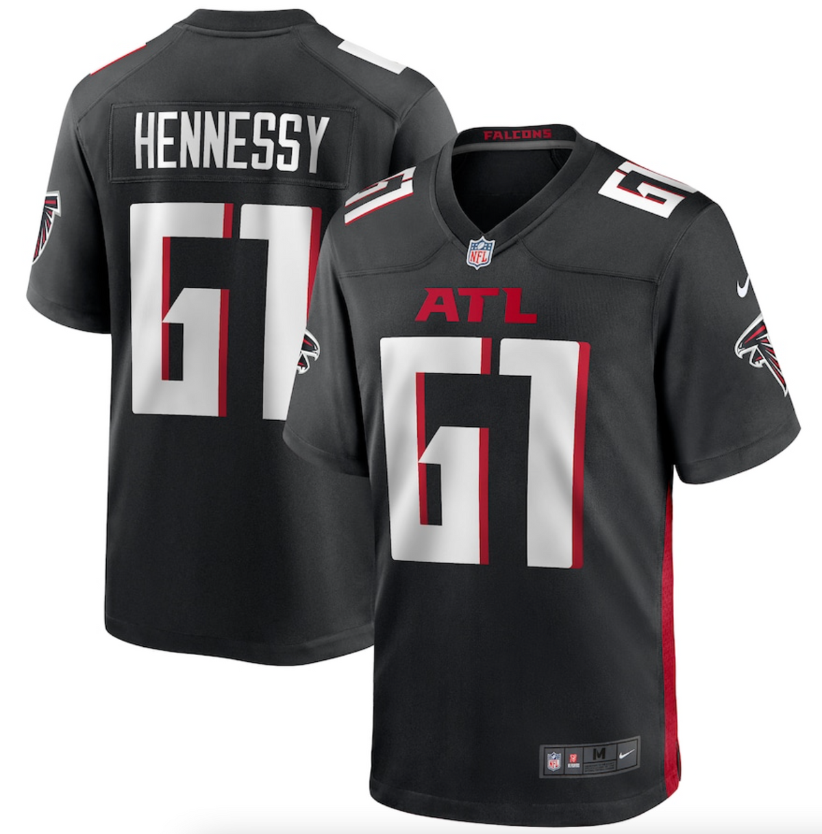 Men's Atlanta Falcons Matt Hennessy Nike Black Player Game Jersey