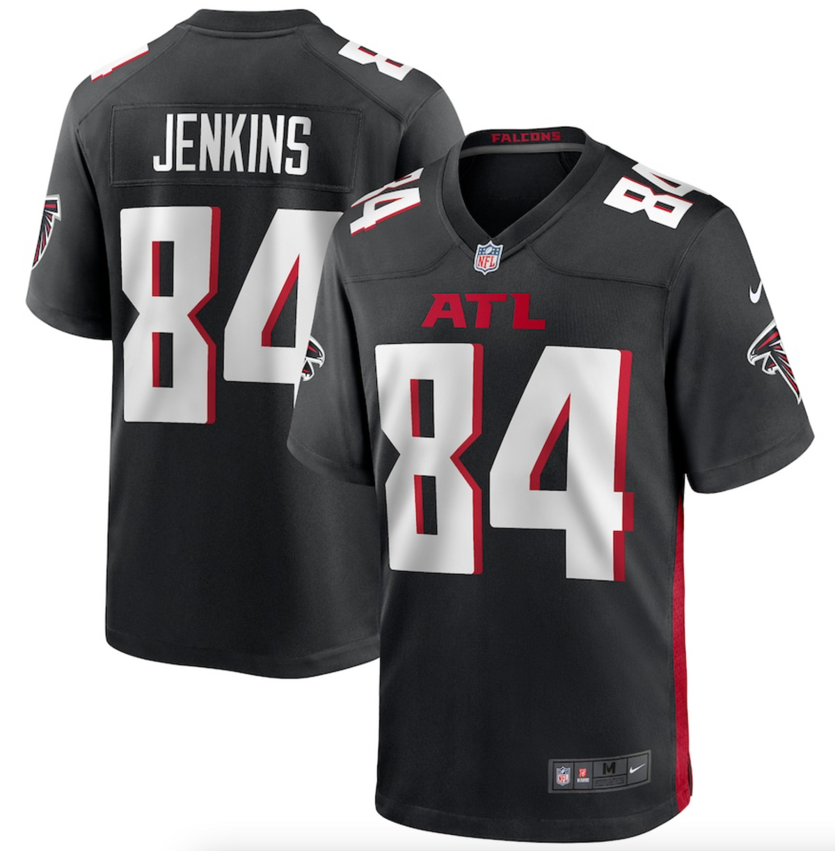 Men's Atlanta Falcons Alfred Jenkins Nike Black Game Retired Player Jersey