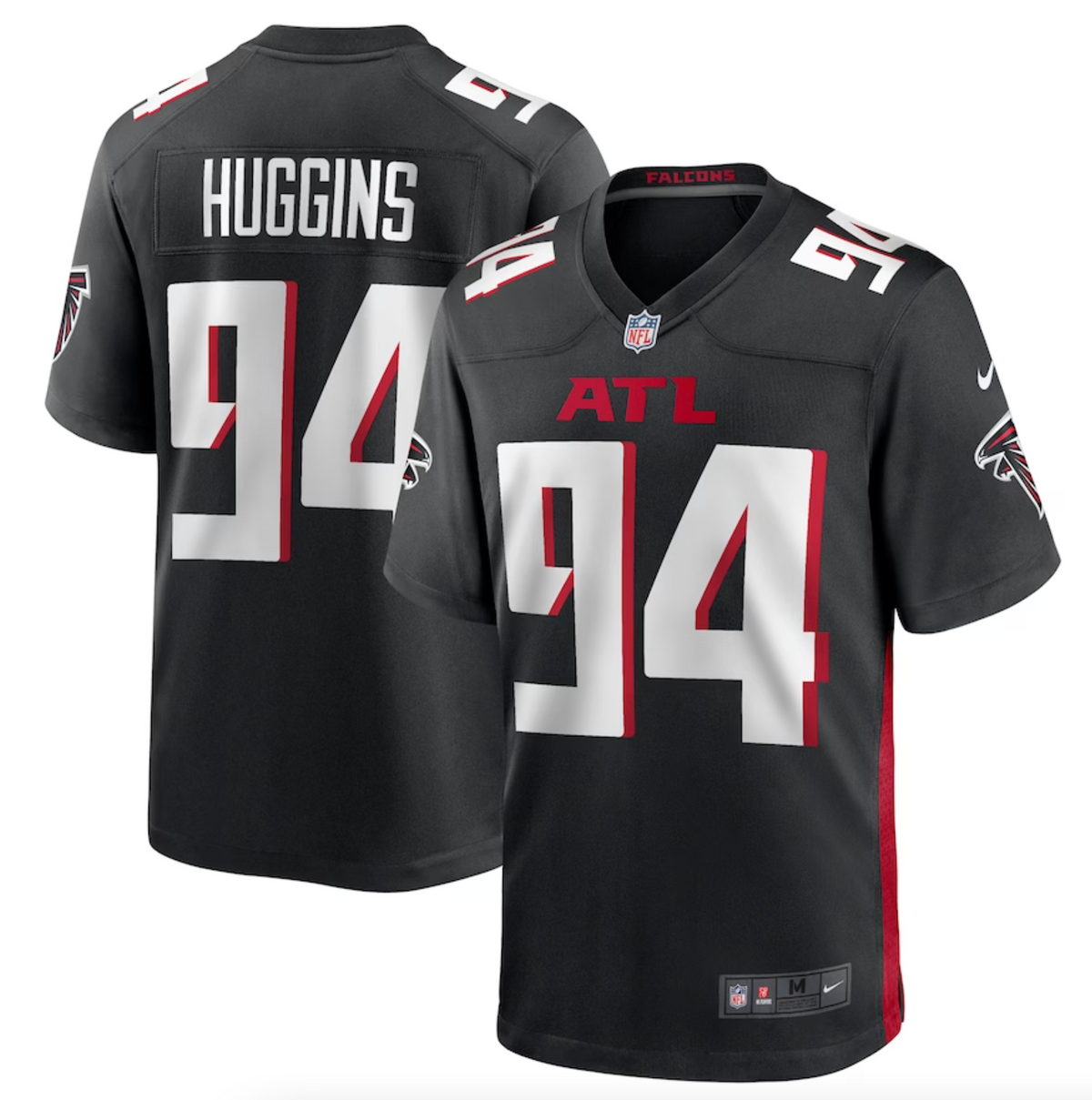 Men's Atlanta Falcons Albert Huggins Nike Black Team Game Jersey