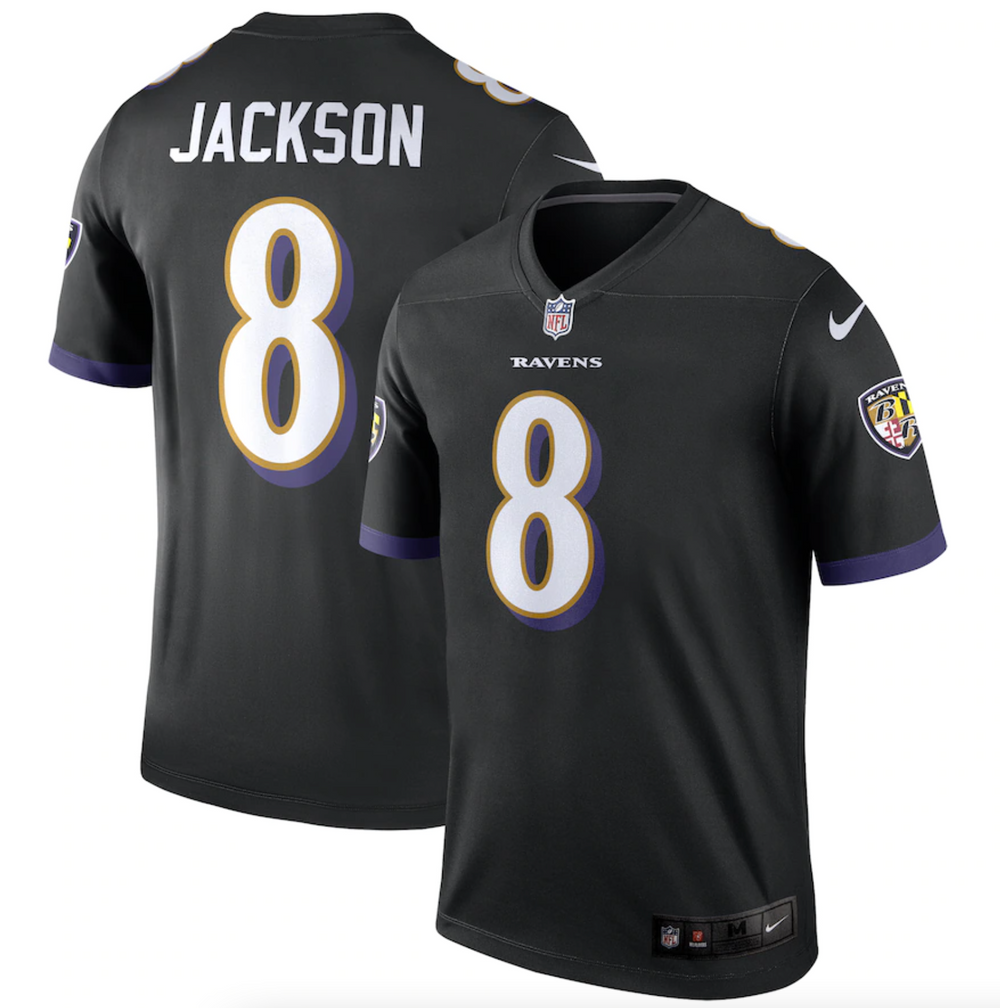 Men's Baltimore Ravens Lamar Jackson Nike Black Legend Jersey