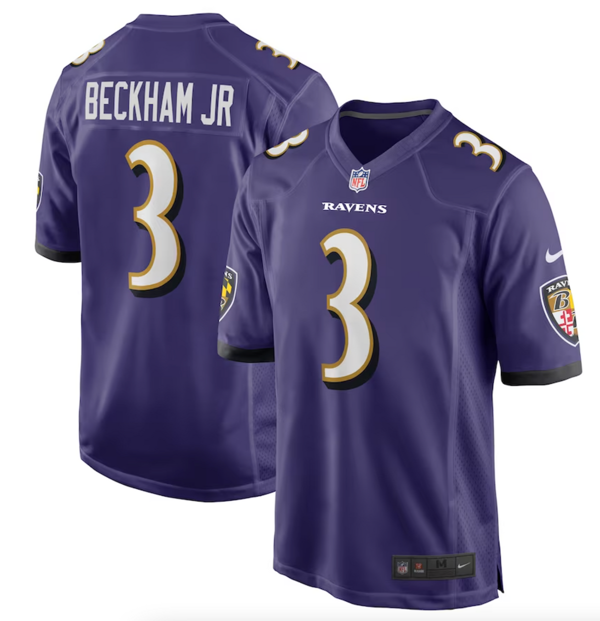 Men's Baltimore Ravens Odell Beckham Jr. Nike Purple Game Jersey