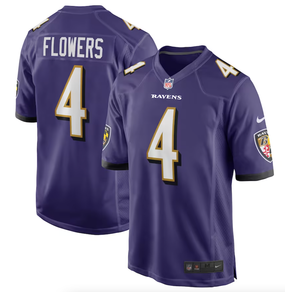 Men's Baltimore Ravens Zay Flowers Nike Purple 2023 NFL Draft First Round Pick Game Jersey